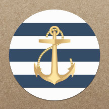 Nautische Hochzeit mit Gold Anchor Navy