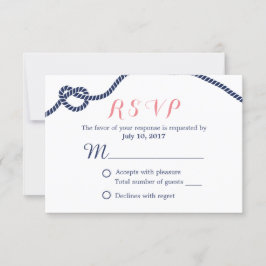 Nautische Hochzeit verbindet das UAWG des Knotens RSVP Karte