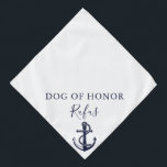 Nautische Hochzeit von personalisierten Haustieren Halstuch<br><div class="desc">Eine super niedliche Hochzeitsbandana mit einem Schiffsanker,  den Sie mit dem Namen Ihres Hundes und ihrer Ehrenrolle an Ihrem besonderen Tag personalisieren können. Entwickelt von Thisisnotme©</div>
