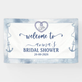 Nautische Hochzeitsdusche Anker Aquarell Begrüßung Banner