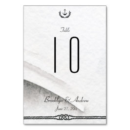 Nautische Hochzeitsstipps, grau und weiß Tischnummer