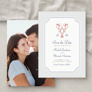 Nautische Hummerhochzeit rettet das Datum Save The Date