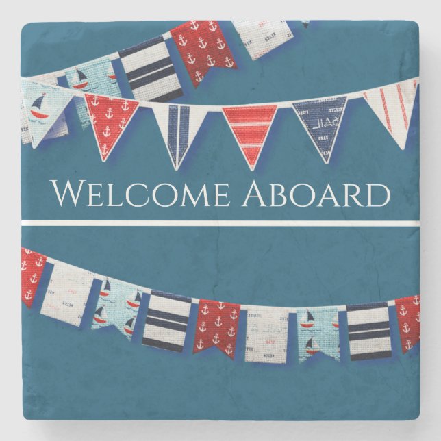 Nautische Jagd Steinuntersetzer (Vorderseite)