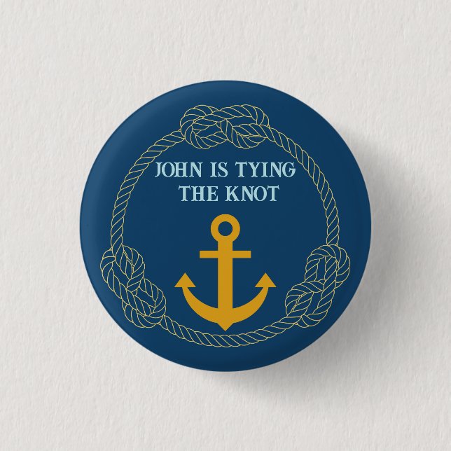 Nautische Junggesellenparty Button (Vorderseite)