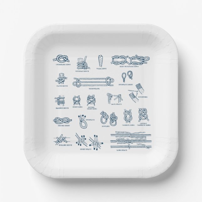 Nautische Knochen und Scheiben Pappteller (Vorderseite)