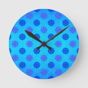 Nautische Kompassrose Runde Wanduhr