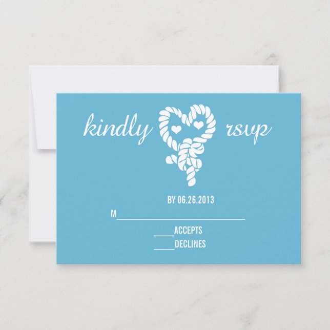 Nautische Krawatte der Blue Wedding RSVP Cards von (Vorderseite)