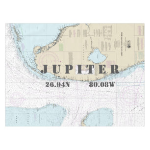 Nautische Länge Latitude Jupiter FL Tischdecke