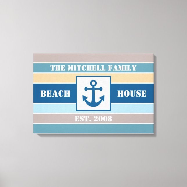 Nautische Leinwand des Beach House (Vorderseite)