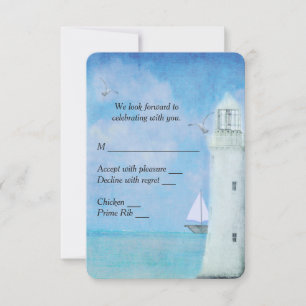 Nautische Leuchtturm-RSVP RSVP Karte