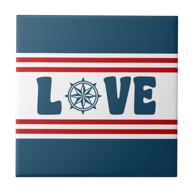 nautische Liebe Fliese (Vorderseite)