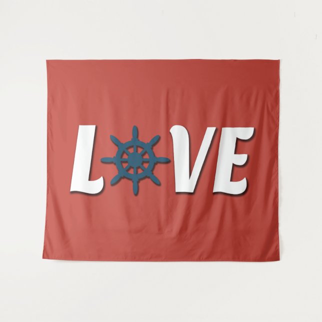 nautische Liebe Wandteppich (Vorderseite (Horizontal))