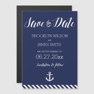 Nautische magnetische Hochzeit Save The Date Strei Magneteinladung