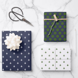 Nautische Marine und Waldgrün Geschenkpapier Set