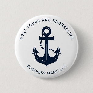 Nautische Marineblaue Anker Geschäftsfirma Button
