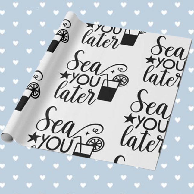 Nautische Meer Sie später Thema Geschenkpapier (Wrap your gifts with love using our Nautical Sea You Later theme wrapping paper.)