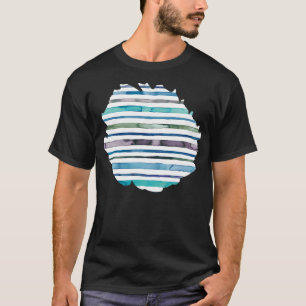 Nautische Meeresstreifen Blau T-Shirt