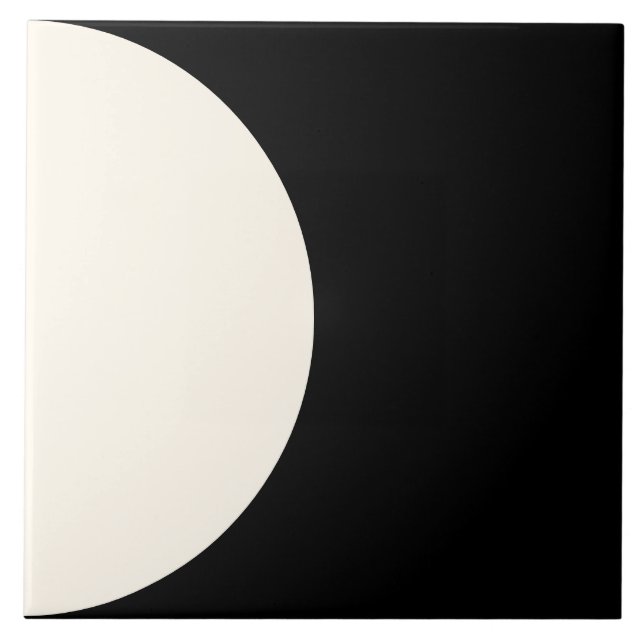 Nautische, moderne geometrische Halbkreis Schwarze Fliese (Vorderseite)