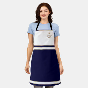 Nautische Monogram Navy Blue Anchor Schürze