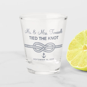 Nautische Mr und Mrs Heirat Hochzeit Schnapsglas