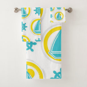 Nautische Muster Badhandtuch Set