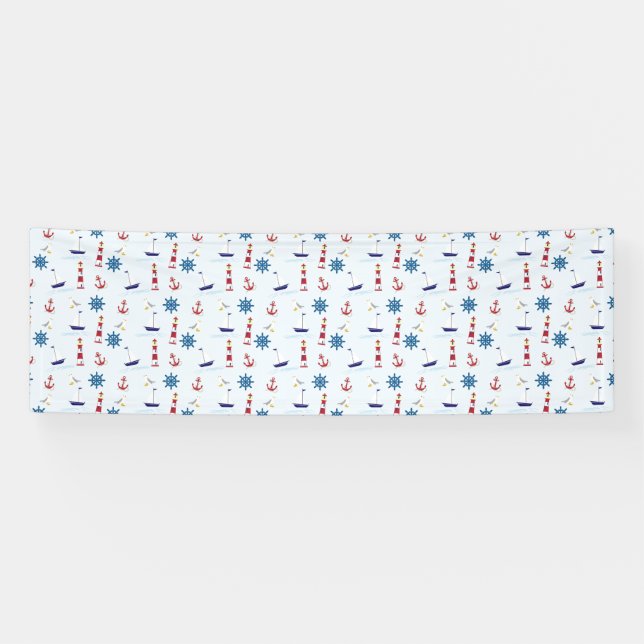 Nautische Muster Banner (Horizontal)