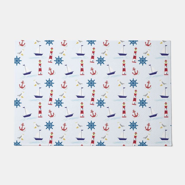 Nautische Muster Fußmatte (Vorderseite)