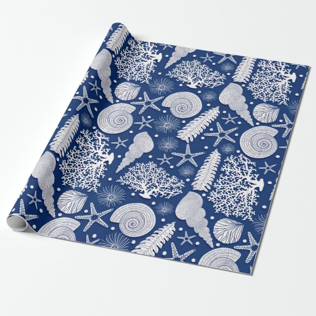 Nautische Muster Geschenkpapier (Ungerollt)
