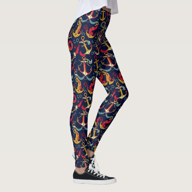 Nautische Muster Leggings (Rechts)