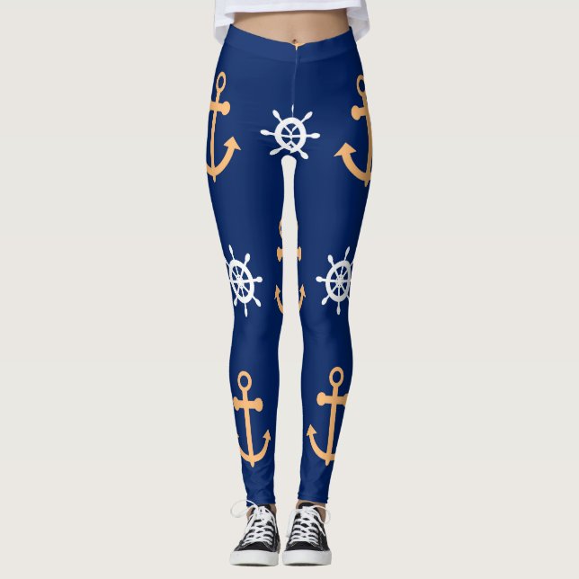 Nautische Muster Leggings (Vorderseite)