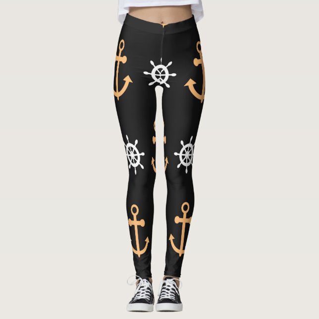 Nautische Muster Leggings (Vorderseite)