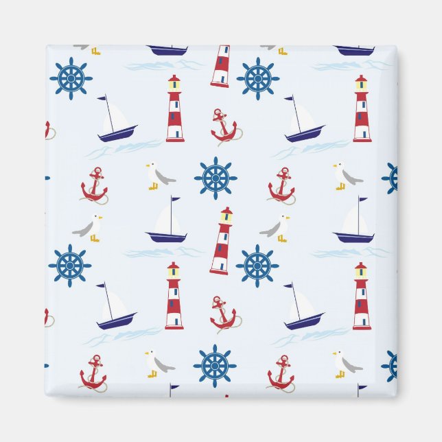 Nautische Muster Magnet (Vorne)