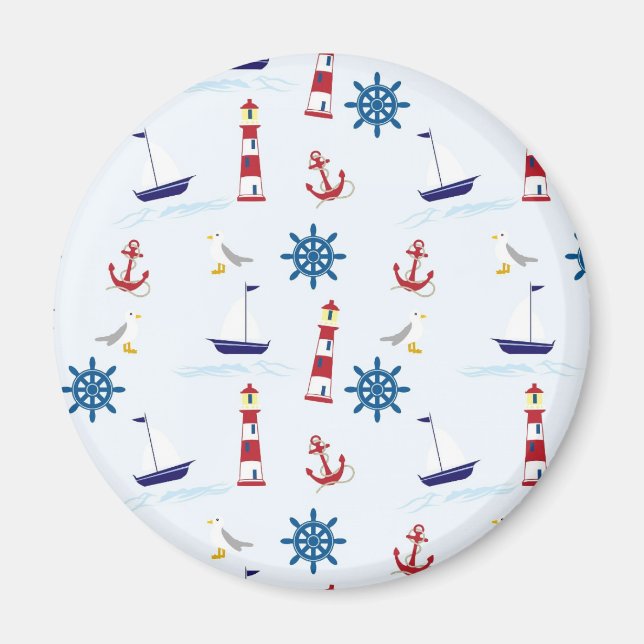 Nautische Muster Magnet (Vorne)