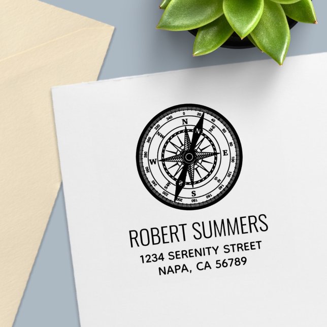 Nautische Navigationskompass-Adresse Permastempel (Von Creator hochgeladen)
