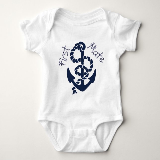Nautische Navy Anchor Muster Baby Strampler (Vorderseite)