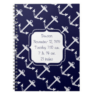 Nautische Navy Anchor Muster Notizblock