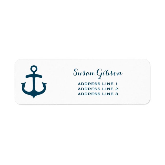 Nautische Navy-Rücksendeadressen-Aufkleber (Vorne)