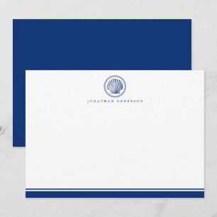 Nautische Navy Seashell Note Card Mitteilungskarte