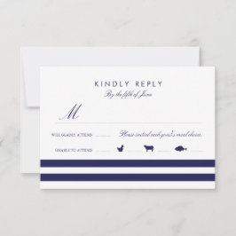 Nautische Navy UAWG W/Mahlzeiten RSVP Karte