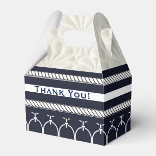 Nautische Navy- & Weiße Elegante Strandhochzeit Geschenkschachtel