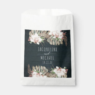 Nautische Navy White Floral Seaside Dulle Foliage Geschenktütchen