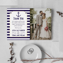Nautische Navy & White Stripe Anchor Hochzeitsstif