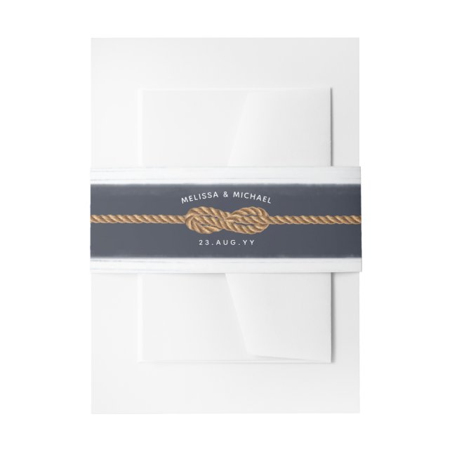 Nautische Nichtfinalität | Rustikales Navy Blue Einladungsbanderole (Vorderseite Beispiel)