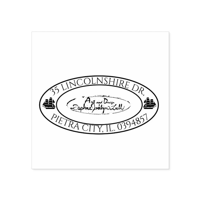 Nautische Oval-Rücksendeadresse für benutzerdefini Gummistempel (Prägung)