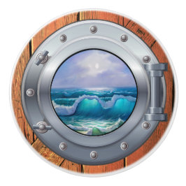 Nautische Porthole-Schubknöpfe Keramikknauf