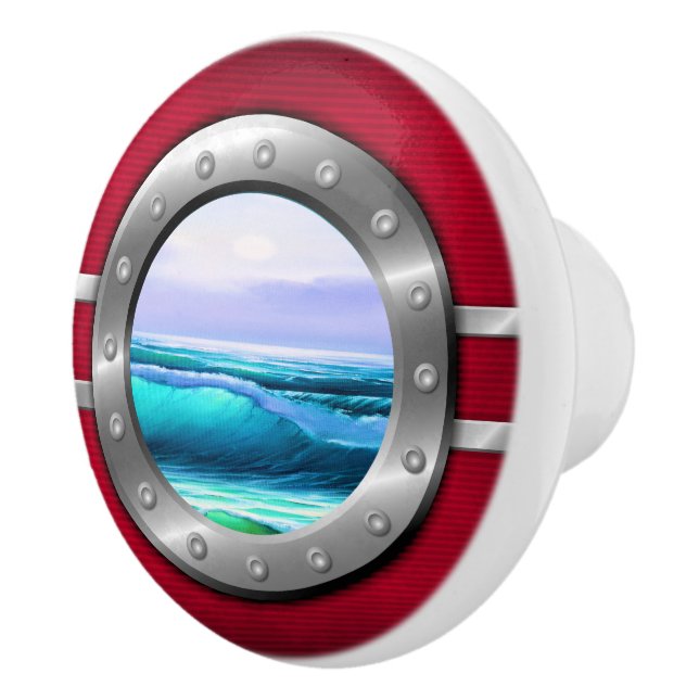 Nautische Porthole-Schubknöpfe Keramikknauf (Rechts)