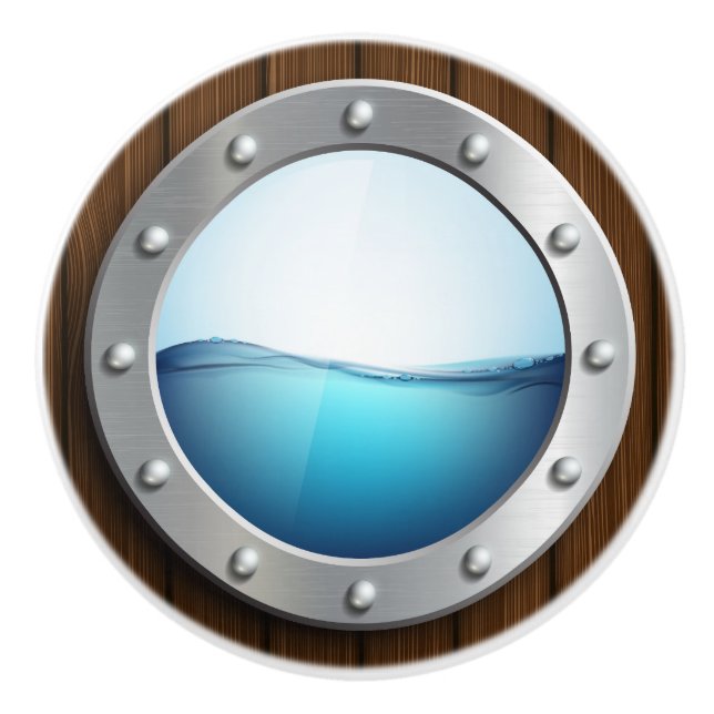 Nautische Porthole-Schubknöpfe Keramikknauf (Vorderseite)