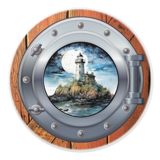 Nautische Porthole-Schubknöpfe Keramikknauf (Vorderseite)
