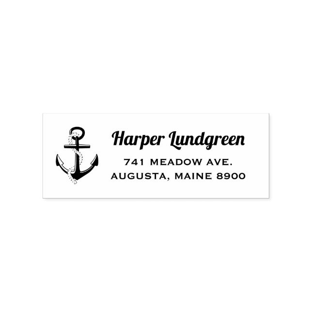 Nautische Rücksendeadresse für den klassischen Ank Gummistempel (Prägung)