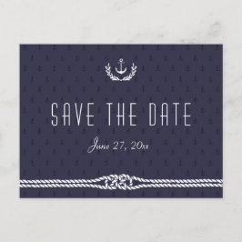 Nautische Save the Date Postkarten Blue Anchors